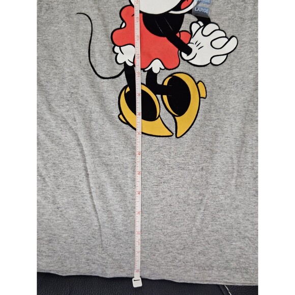 Disney Minnie Mouse Velvet Raglan Short Sleeve Grey T-Shirt Women's Size Large - Picture 6 of 7